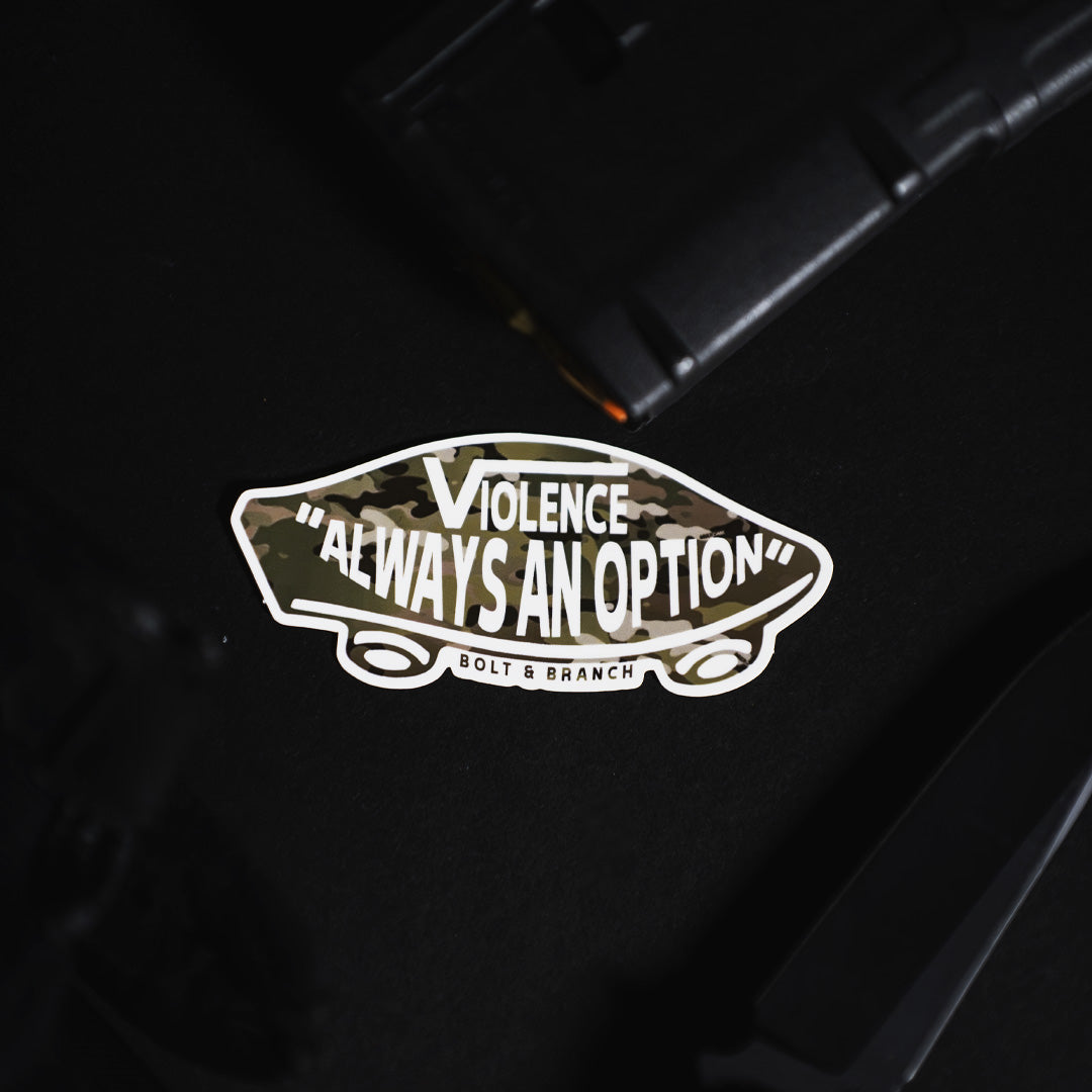 "Always An Option" Sticker (Camo)