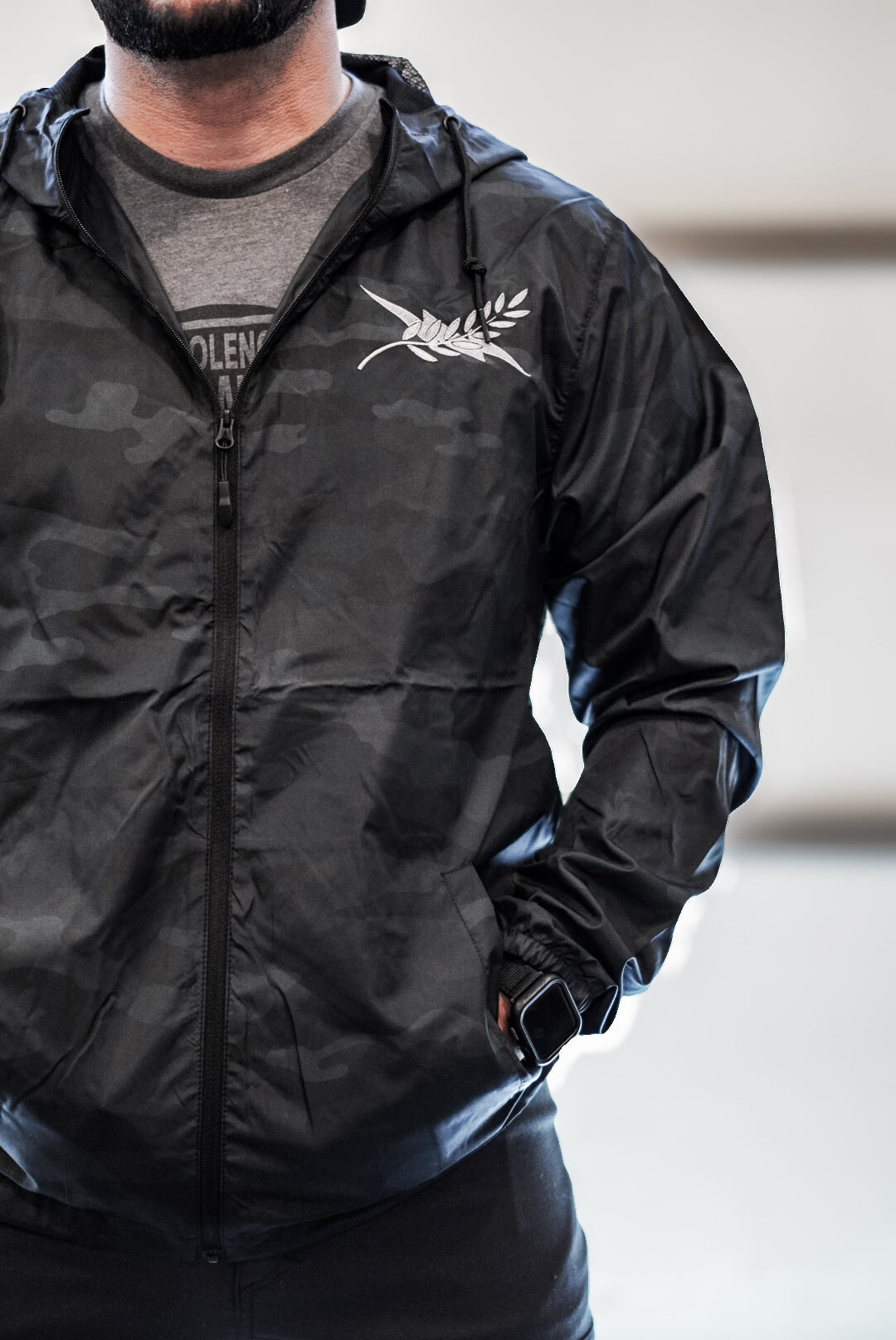 Black Camo Windbreaker